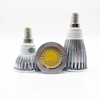10VNT Super šviesus GU10 lemputė pritemdomi šiltas / balta 85-265V 6W 9W 12W GU10 COB lempa LED GU10, E27, E14 LED prožektorius