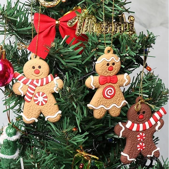 12Pcs Meduoliai su imbiero priedais Vyras Kalėdų Eglutės Kabo Pakabukas Kalėdų Medžio Dekoro Ornamentas 