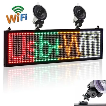 12V P5mm 64*16Pixels Wif Auto LED Ženklai Skydelis Automobilių Slinkimo Žinutę Rodyti Lenta SMD Patalpų Ekrano, Baterijos nėra įtrauktos