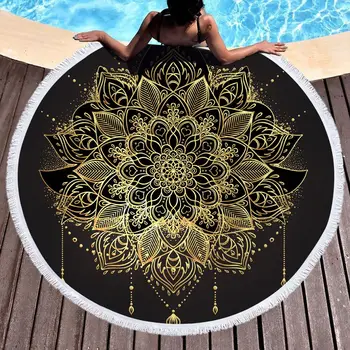 150cm Mikropluošto Turas paplūdimio kilimėlis kutas paplūdimio rankšluostį vonia rankšluostį chalatas rankšluostį iškylą, mat religinių geometrijos nemokamas Pristatymas