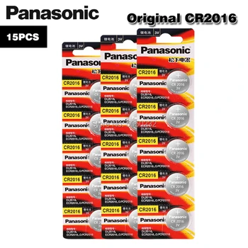 15VNT originalus, visiškai naujas akumuliatorius skirtas PANASONIC cr2016 3v mygtuką ląstelių monetos baterijas žiūrėti kompiuterį cr 2016