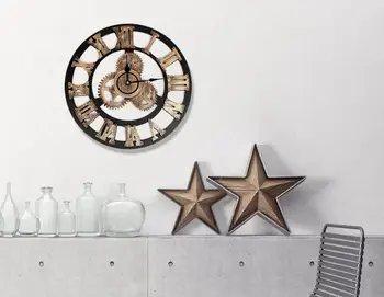 1PC Didelis Sieninis Laikrodis Pramonės Vintage Stiliaus Laikrodis Europos Steampunk Pavara, Sienos, Namo Apdailos Dodern 3D Namų Dekoro. JL 295