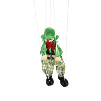 1Pc Traukti Eilutę Lėlių Klounas Marionette Medinių Žaislų Derliaus Spalvinga Įdomus Amatų Jungtinės Veiklos Lėlės Vaikas, Vaikai Dovanų Amatai