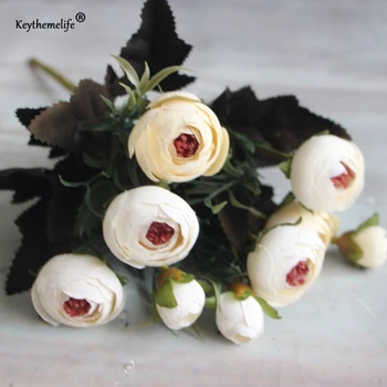 1PCS Dirbtinių Gėlių Šilko Gėlių Netikrą Lapų Rožių Dirbtiniai Augalai, Vestuvių Namų Dekoro Dekoratyvinės Gėlės 8DA