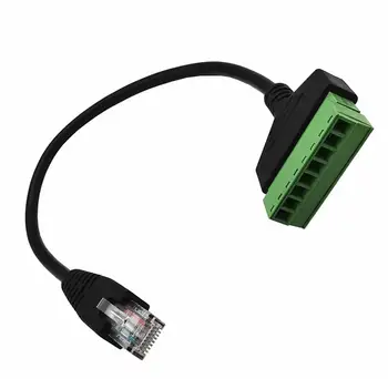 1pcs RJ45 Ethernet Male Plug 8 Pin 8P8C AV Terminal Pavasario Solderless Blokuoti Adapterio Kabelį 30CM 1FT