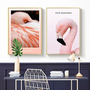 1Pcs Šiuolaikinės Šiaurės šalių Flamingo Drobės Tapybos Šiaurės Gyvūnų Sienos paveiksl Namų Dekoro Kambarį Naftos Tapyba Meno Neįrėminti