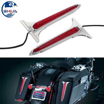 1Set Pleištas LED Stabdžio užpakalinis Žibintas Galinis Saddlebag Akcentai Žibintai Raudona Lęšiai, Skirti Harley Turistinis Electra Glide Kelių Karalius