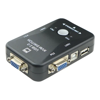 2 In 1 Out USB 2.0 VGA KVM Switch Box 2-Port