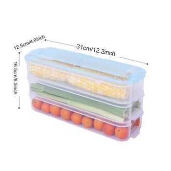 2 Pakuotės Plastikinės Sandėliavimo Dėžes, Šaldytuvas talpinimo Maisto produktų Laikymo indai su Dangteliu Virtuvės Šaldytuvas Šaldiklio Kabinetas