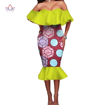 2017 Afrikos Off Peties Suknelės Moterims Afrikos Dashiki Moterų Velniop Kaklo Suknelė Plius Dydis Afrikos Drabužių BRW WY1866
