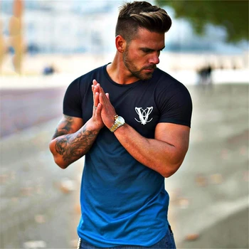 2019 Nauji Medvilniniai Marškinėliai Vyrams Kvėpuojantis T-Shirt Homme Salėse marškinėliai Vyrams Fitneso Vasaros Spausdinimo Salėse Stora Top, XXL