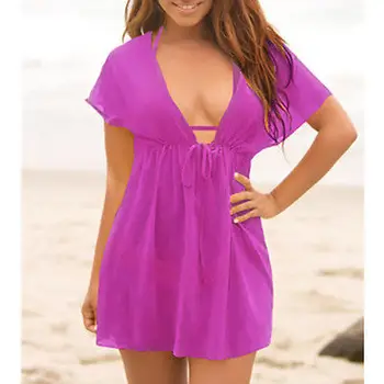 2019 vasaros stiliaus moterų drabužių seksualus giliai V-kaklo maudymosi kostiumėlį bikini paplūdimio cover up suknelė prarasti paplūdimio Paplūdimio suknelė