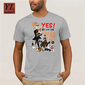 2020 metų Vasaros Mados Spausdinti vyriški marškinėliai Medvilnė Prekės ženklą Taip, aš Esu Pamišęs Šuo Lady vyriški trumpomis Rankovėmis Marškinėliai
