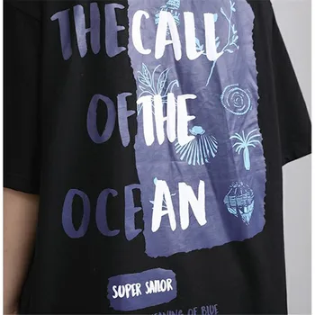 2020 metų Vasaros Moterų Plius Dydis T-shirt O-Kaklo trumpomis rankovėmis Spausdinti marškinėliai Streetwear Prarasti Tees Viršūnes Aukštos kokybės Medvilnės Marškinėlius
