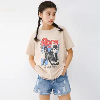 2020 moteriški marškinėliai Japonija Punk Ponios Ulzzang Vasaros Galvą, Print T-shirt Studentų Prarasti Moterų korėjos Kawaii Tee Top Moterims