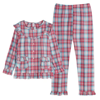 2020 Naujas Moterų Pižama Pledas Spausdinti Austinė Medvilnė Sleepwear Minkštas Namų Drabužiai Moterims Pyjama Femme Namų Kostiumas Didelis, Dydis XXXL