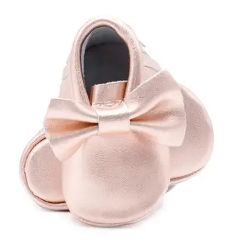 2020 Naujas Shine Rose Gold Naujagimių Originali Kūdikių Odos Mokasinai, batai mergaitės berniukai Pirmą Walker vaikus bateliai baby schoenen