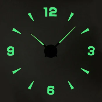 2020 Naujas Šviesos Didelis Sieninis Laikrodis 3D Akrilo PASIDARYK pats Sieniniai Laikrodžiai Luminou Žiūrėti Lipdukas Kvarco Didelis 