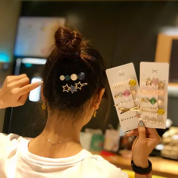 2020 Naujų Moterų, Mergaičių, Elegantiškas Korėjos Dizaino Snap Žiburių Stick Staigius Nustatyti Šukuosena Naujas Mados Perlų Imitacija, Karoliukai Plaukų Įrašą