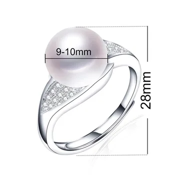 2020 Naujų Papuošalų Natūralių Gėlavandenių Perlų Žiedas Skirta Moterims Su Austrian Crystal 925 Sterlingas Sidabro Vestuviniai Žiedai Išskirtinį Dovana