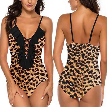 2020 Seksualus Vientisi Maudymosi Kostiumėlį Moteris Dot Leopardas Spausdinti Maudymosi Kostiumėliai, Vintage, Retro Maudymosi Kostiumų Bikini Femme Monokini Plaukti Kostiumas