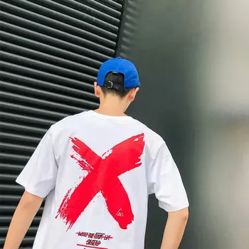 2021 Naujas vasaros Hip-hop Banga Prekės Nacionalinės Banga Trumpas rankovėmis marškinėliai Madinga vyriški Prarasti Harajuku T-shirt