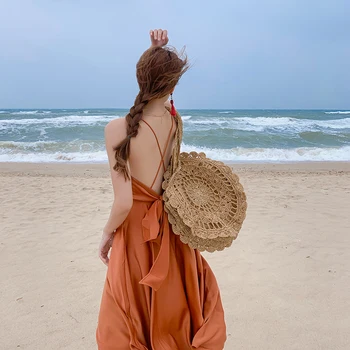 2021 Spageti Dirželis Boho Šifono Suknelė Moterų Paplūdimio Atostogų Vasaros Suknelė Moterims V Kaklo Tvarstis Seksualus Ponios Suknelės Vestido 13236