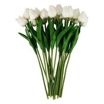 20pcs Tulip Gėlių Latekso Nekilnojamojo Touch Vestuvių Puošimas, Gėlių Geriausios Kokybės KC451