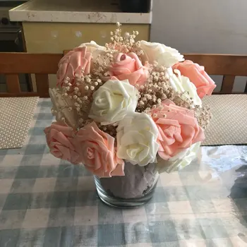 25Pcs 8CM Spalvotų Rožių Putų Dirbtinių Gėlių Nuotakos Puokštės, Vestuvių Dekoravimas, Namų Dekoratyvinės Gėlės 