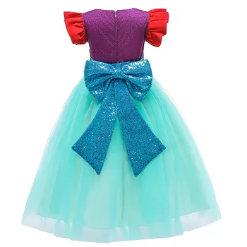 (2T-10T) Vaikų blizgučiais bowknot princess tutu suknelė, sijonas išskirtinį asmenybės undinė dizaino konkurso suknelė šalis F4*