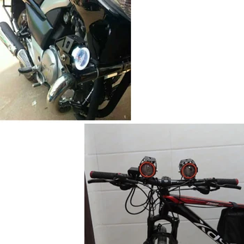 2VNT Motociklo priekinis žibintas w/ Angel Eye Velnio Akis 3000K motociklo spotlight12V U7LED pabrėžti papildomas priešrūkinis žibintas veikia šviesos