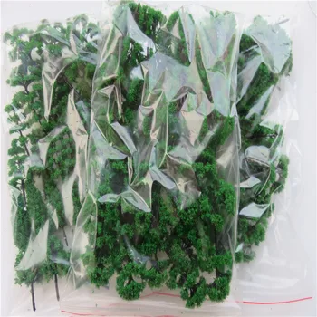 30pcs/maišelio Modelis žalia Medžių Mišraus vielos ir plastikiniai Modelis Kraštovaizdžio Traukinio Maketo Sodo Dekoracijos Miniatiūriniai
