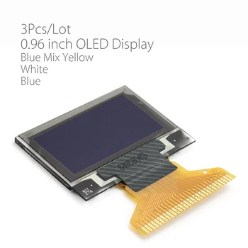 3Pcs/Daug 0.96 colių OLED Ekranas 12864 Serijos LCD Ekranas, Mėlyna Spalva Arduino Ekranas Su 3 Spalvų Sandėlyje Mėlyna Balta Geltona