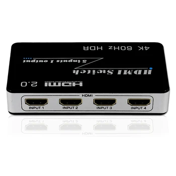4K 2.0 HDMI Jungiklis 5x1 5 In 1 Out HDMI Jungiklis 4K 60Hz HDR 3D 1080P Video Switcher Adapteris su ir SPINDULIŲ Nuotolinio už PS3, PS4 TV BOX DVD
