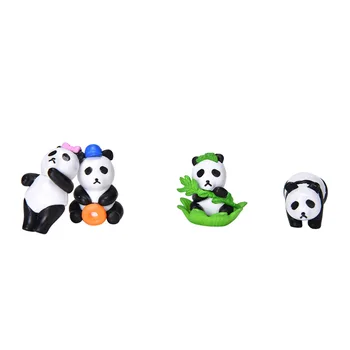 4pcs Mini Mielas Panda Micro Sodas Mažas Ornamentas 