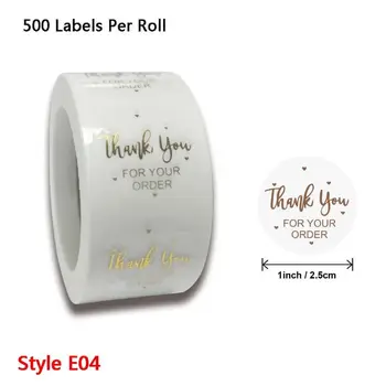 500pcs Dėkojame už Jūsų Užsakymo Lipdukai Aukso Folijos Antspaudas Etiketės Mažos Parduotuvės U90A