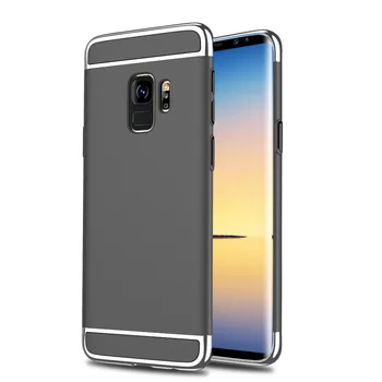 50pcs/aikštelė, Nemokamas Pristatymas 3 1 Electroplate Matinis Hard cover case For Samsung Galaxy S9 Plus S9 A5 A8 2018 A7 A8 Plius 2018