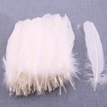 50pcs Natūralių Žąsų Feather12-16cm Amatų Skrybėlės Puošmenų, Gėlių Išdėstymas, Medžiagos, Reikmenys vestuvių papuošalai