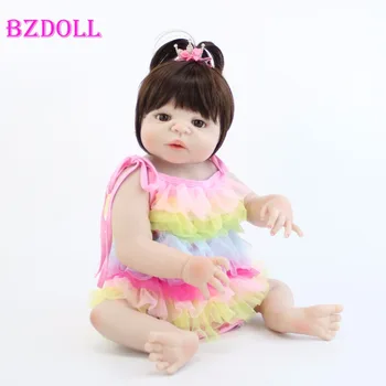 55cm Full Silikono Reborn Baby Lėlės, Žaislai Mergaitėms, Pigūs Bonecas Naujagimių Princesė Bebe Gyvas Kūdikiams Gimtadienio proga Dovana
