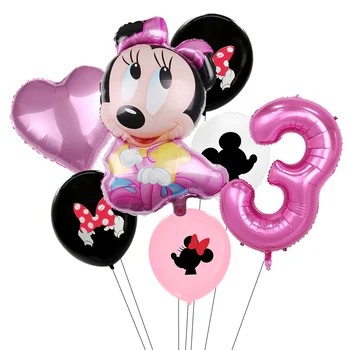 6pcs/daug Minnie Balionai Mickey Mouse Gimtadienio Dekoracijas, Baby Shower Dekoras Vaikų Šalis Mickey Balionas Oro Globos
