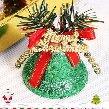 6VNT nustatyti Kalėdinė dekoracija spalva dulkes plastiko varpai Kalėdų eglutė priedai 5cm Kalėdų varpas pakabučiai namų puošybai