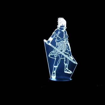 7 Led Spalva Keičiasi Vaikai, Naktiniai Sasuke Modeliavimas 3D Vaizdo Anime USB Stalo Lempos Namų Dekoro Naruto Naktį Žibintai Apšvietimo Šviestuvas