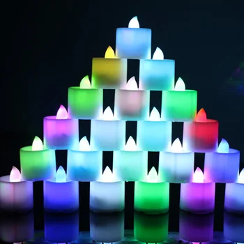 7 Spalvų LED Keitimas Elektroninių Flameless Žvakė, Lempa, Namų Šaliai Dekoro FPing