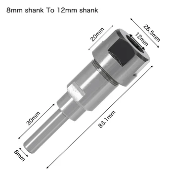 8mm iki 12mm Pjovimo Frezavimo Galvos Pratęsimo Lazdele Konverteris Collet Graviravimas Mašina Priedai Pratęsimo Frezavimo Cutter