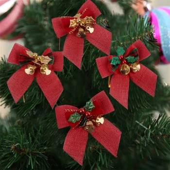 8pcs Lankas Kalėdų Ornamentu Kalėdų Medžio Apdaila Festivalis Šalies Namų Bowknots Niekučius Niekučius Naujųjų Metų Vestuvių Įvykis Dekoro Dovana