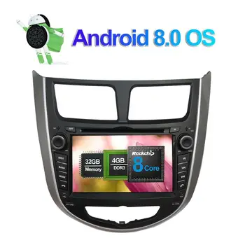 Android 9.0 Octa Core 4GB RAM Automobilio DVD Grotuvas GPS Galvos Vienetas Hyundai Verna/Accent/Solaris 2011 - Radijas Stereo Daugiaformačių