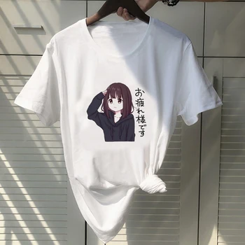 Anime Menhera Chan Cosplay T-shirt Moterims, Atsitiktinis, O Kaklas Trumpas Rankovės COS Spausdinti Marškinėlius Unisex Animacinių filmų Tees Viršūnės