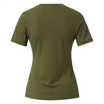Armijos Žalioji Moterų Marškinėlius Vasaros Atsitiktiniai trumpomis Rankovėmis Marškinėliai V Kaklu Moterys, Laisvi Marškinėliai, SJ2670X