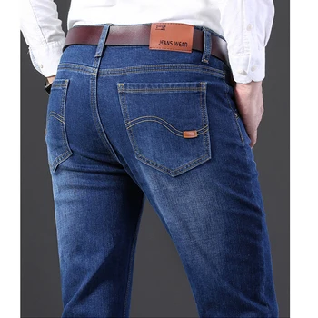 Atsitiktinis verslo klasikiniai vyriški džinsai tiesūs džinsai mados elastingumą džinsai atsitiktinis baggy jeans vyrų džinsai