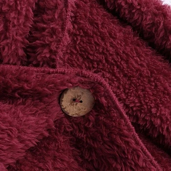 Atsitiktinis Žiemos Madingų Moterų Vientisos Spalvos Golfo Didelės Kišenės Apsiaustu, Paltai Karšto Pardavimo Šiltas Derliaus Negabaritinių Paltai Outwear